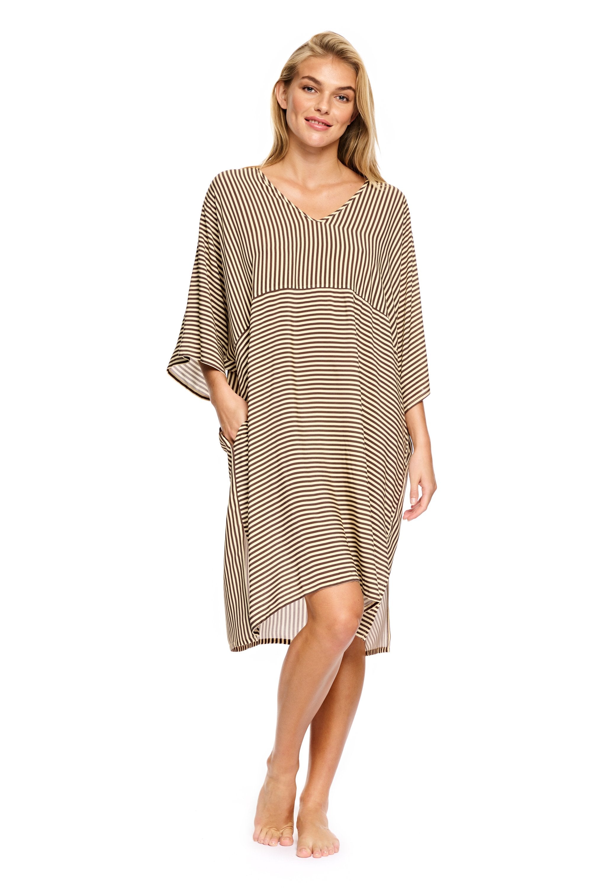 Calvi Dress - STRIPE COCOA