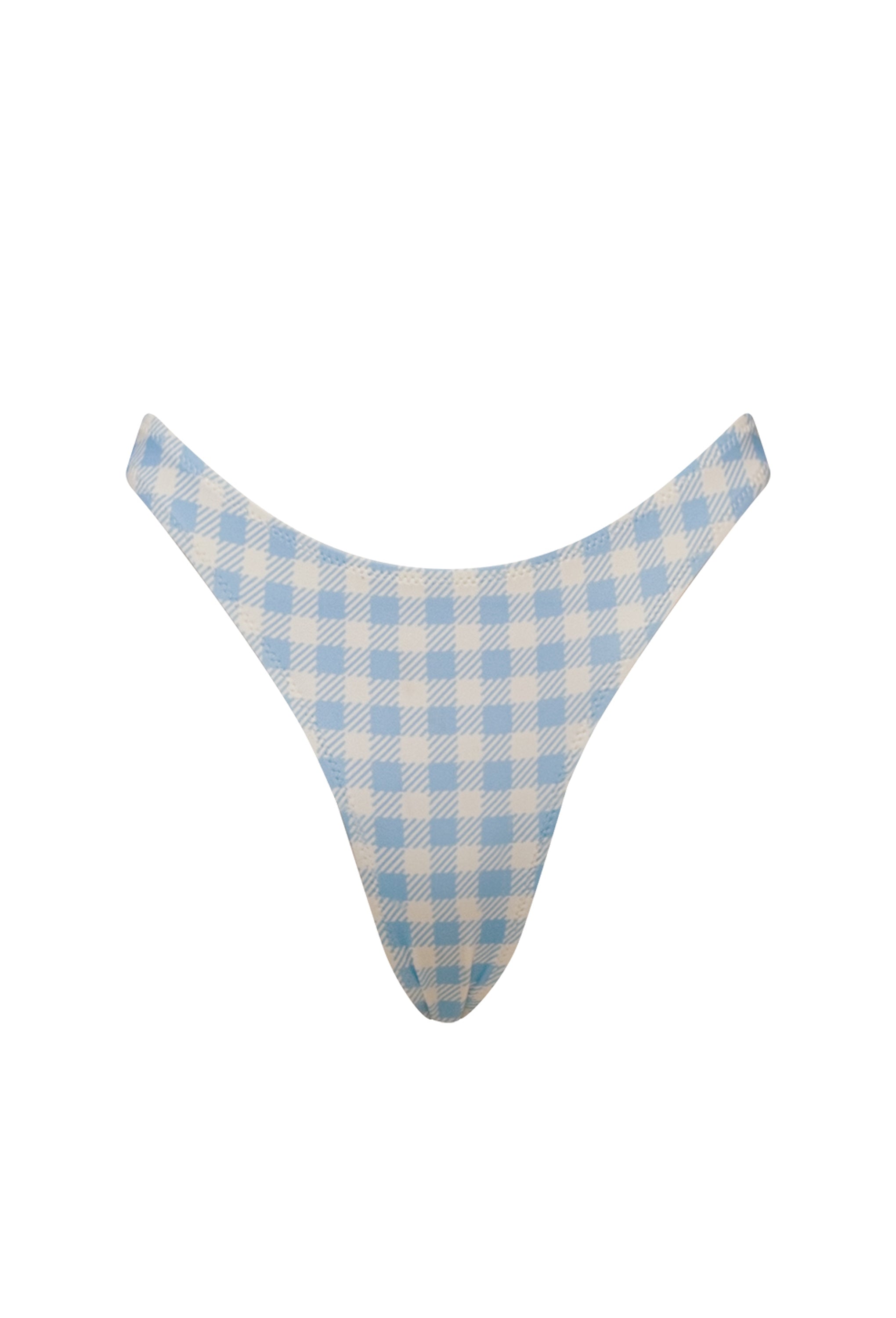 Santa Teresa Bikini Bottom-GINGHAM AQUA
