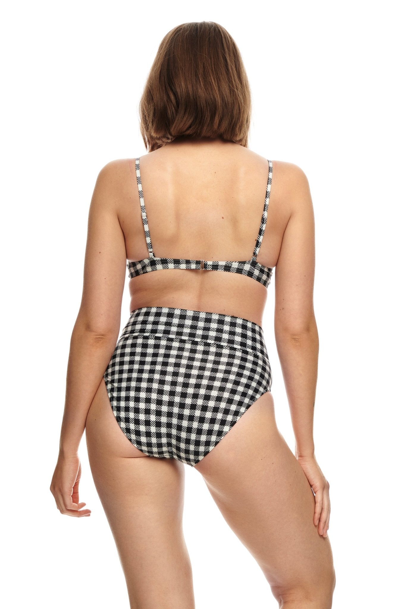 SCAMPI BERMUDA SVART VIT RUTIG VADDERAD BIKINIBH