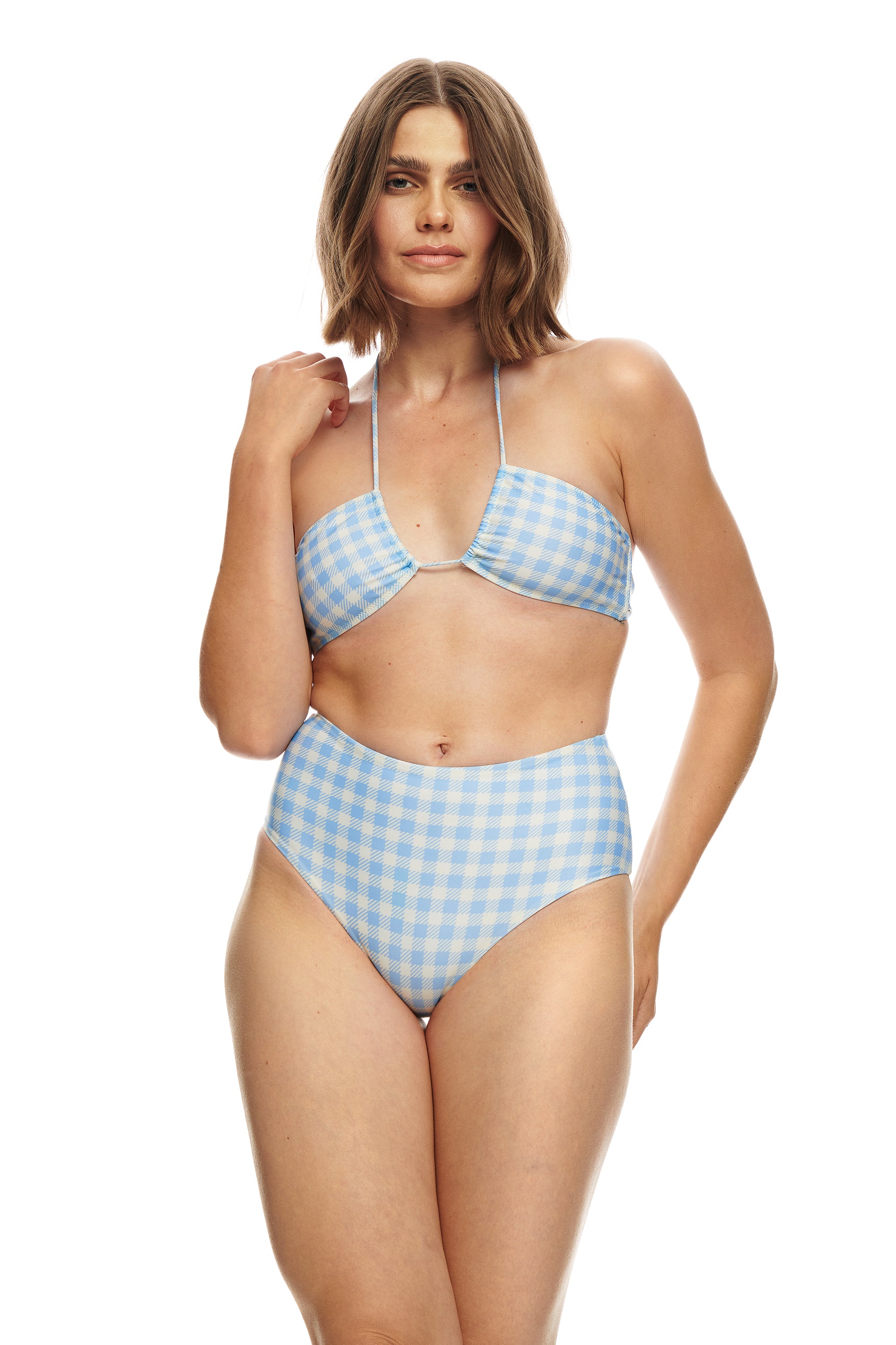 Costa Rica Bikinitopp-GINGHAM AQUA