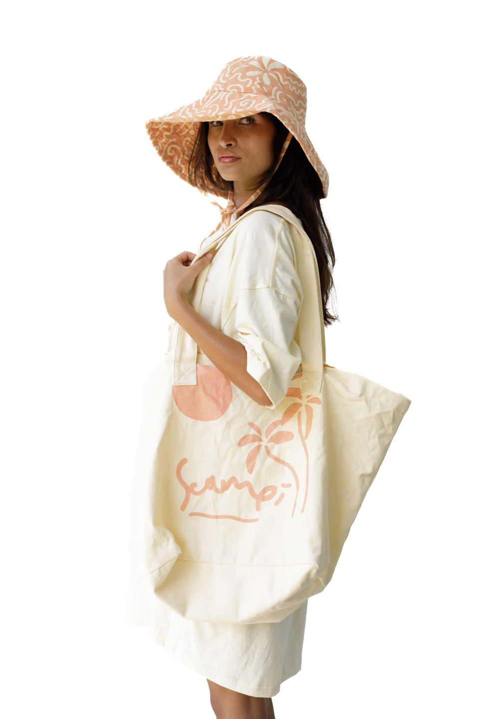 Gerupuk Tote Bag Beachwear-OFFWHITE