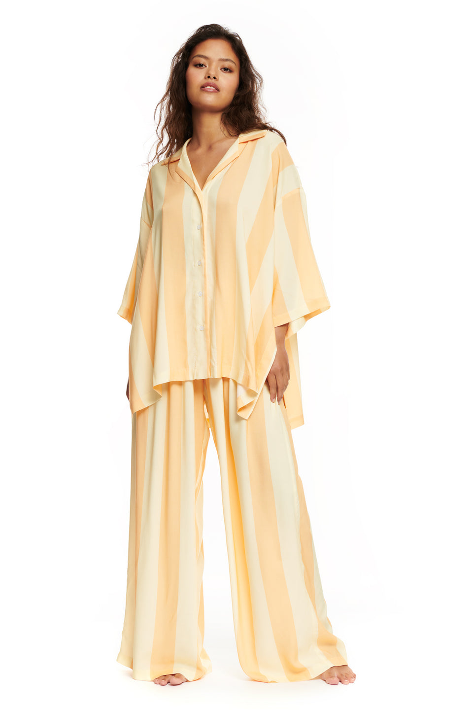 Komodo Shirt Beachwear-bold stripe apricot