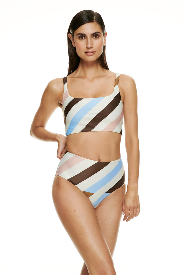 Balian Bikini top-TILTED STRIPE COCOA