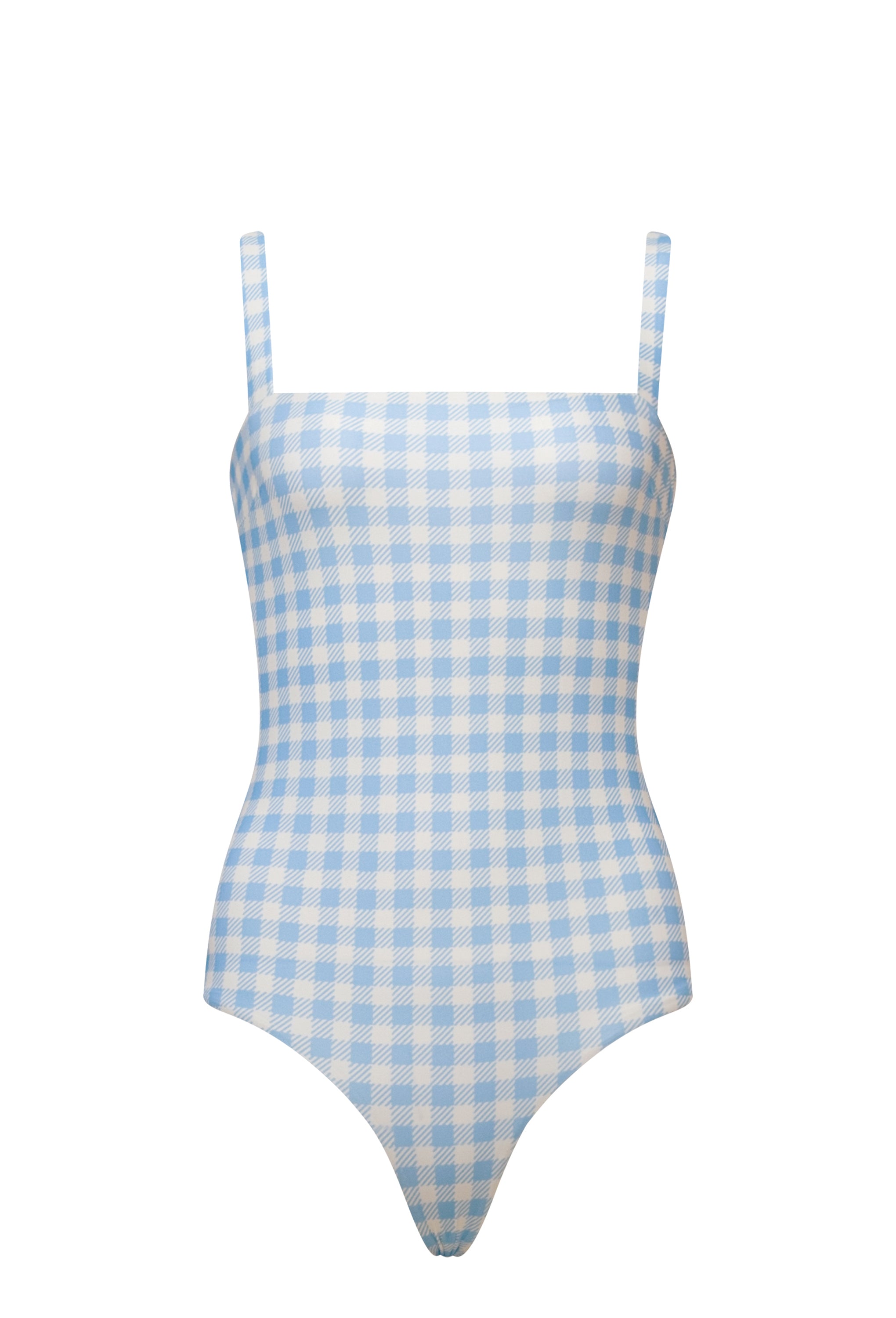 Haiti Swimsuit-GINGHAM AQUA