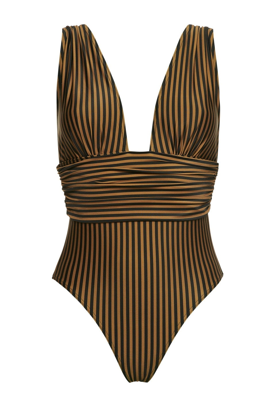 Rio Swimsuit-STRIPE CARAMEL